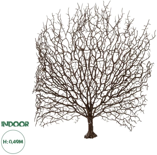 GloboStar® Artificial Garden BROWN CORAL BRANCH 21467 Τεχνητό Διακοσμητικό Κλαδί Καφέ Koράλι Y49cm