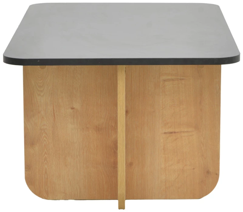 Τραπέζι Beca pakoworld σε oak-μαύρο απόχρωση 100x60x42εκ