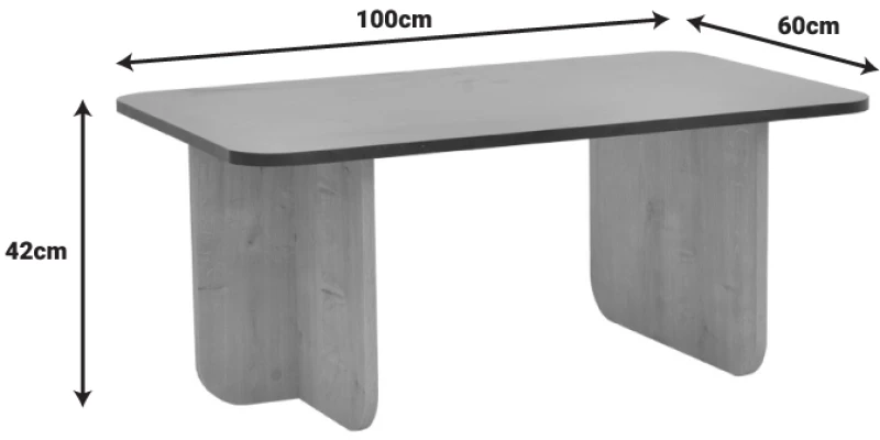 Τραπέζι Beca pakoworld σε oak-μαύρο απόχρωση 100x60x42εκ