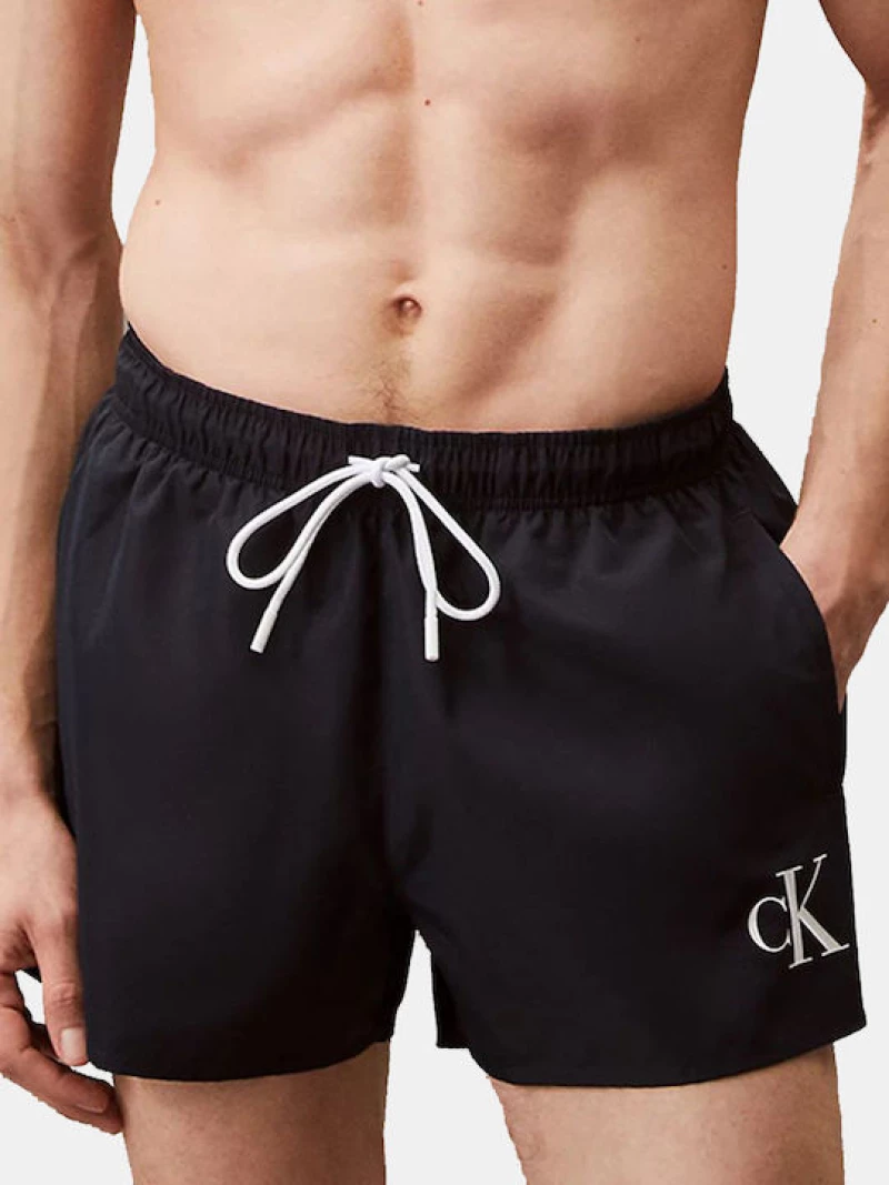 Calvin Klein Short ανδρικό συνθετικό μαγιό σκούρο μπλε KM0KM01099-CEF
