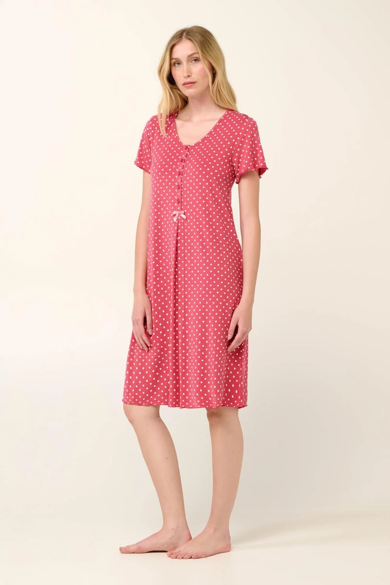 Vamp γυναικείο νυχτικό modal relaxed fit 22071-rose taupe