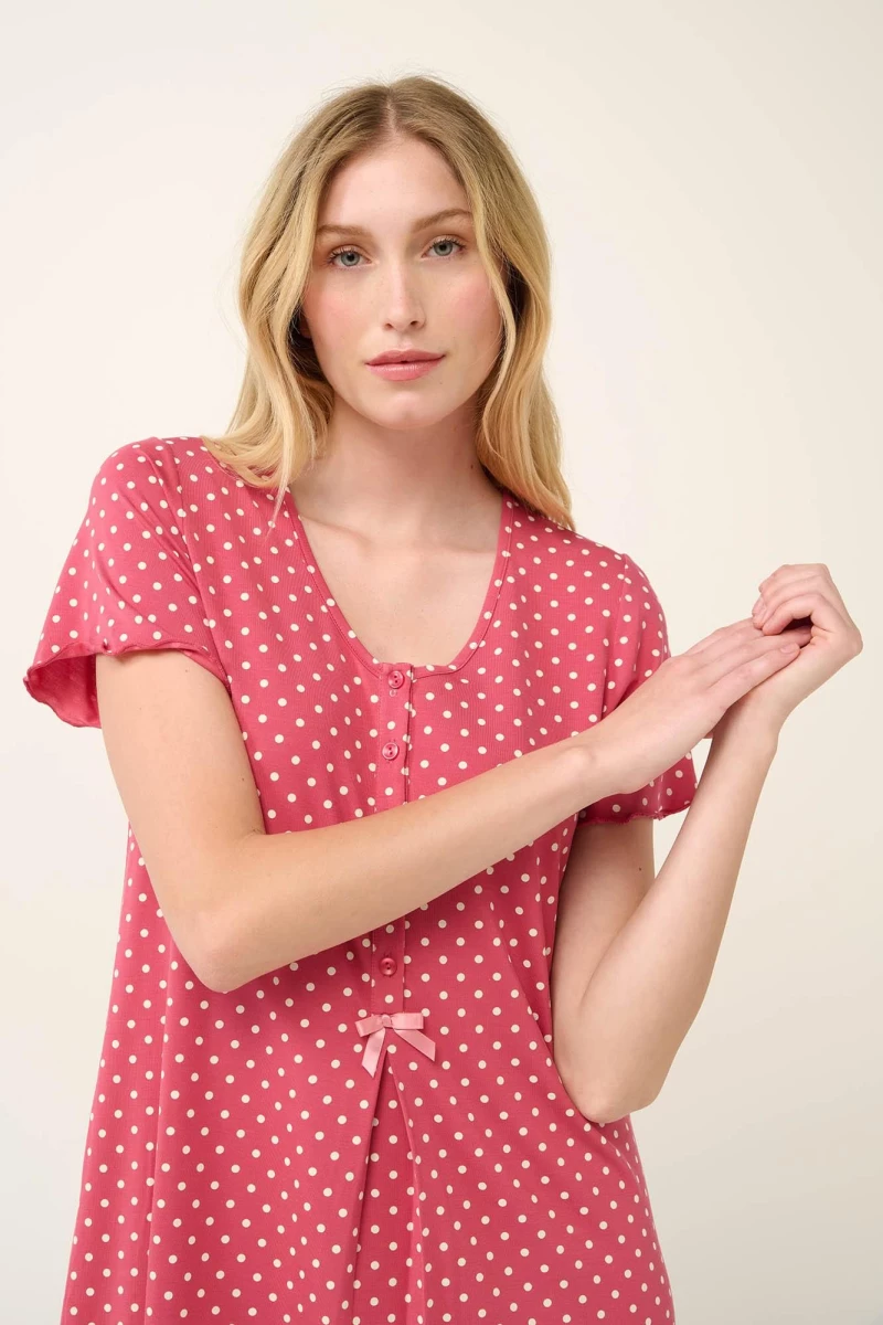 Vamp γυναικείο νυχτικό modal relaxed fit 22071-rose taupe
