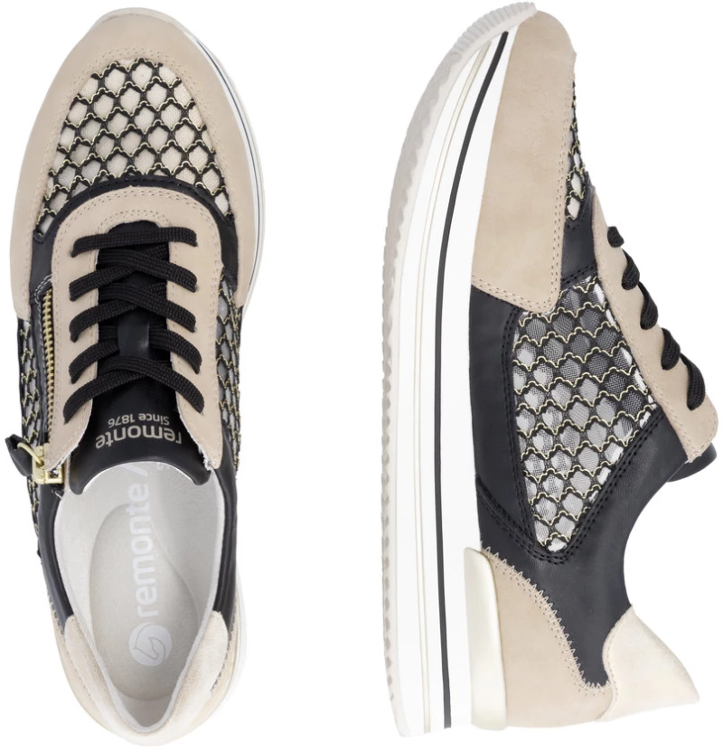 Remonte D1329-03 Ανατομικό Δερμάτινο Sneaker Μπεζ