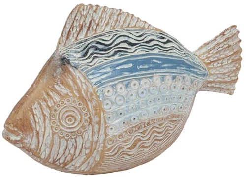 Ψάρι κεραμ.μπλε-φυσικό 27,5x7,5x15cm