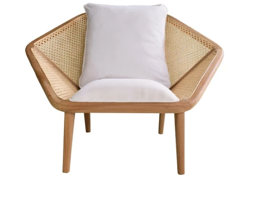 Artekko Tectona Πολυθρόνα από Ξύλο Teak/Ρατάν Φυσικό (105x82x75)cm Artekko 79790