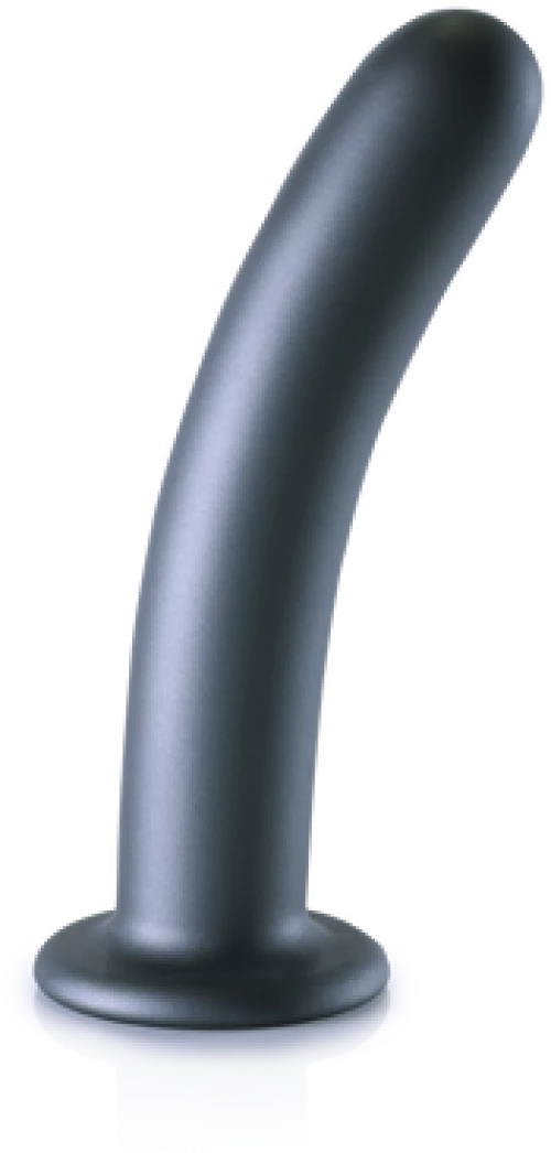 Λείο Κυρτό Dildo Σιλικόνης με Βεντούζα G-Spot 17 cm Smooth Silicone Dildo with Suction Cup - Γκρι