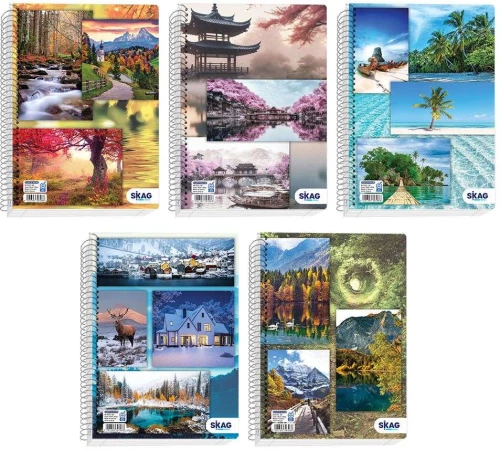 Skag Σπιράλ Τετράδιο Ριγέ Α4 4 Θεμάτων Escape in Nature 303095 (Τυχαία επιλογή σχεδίου)