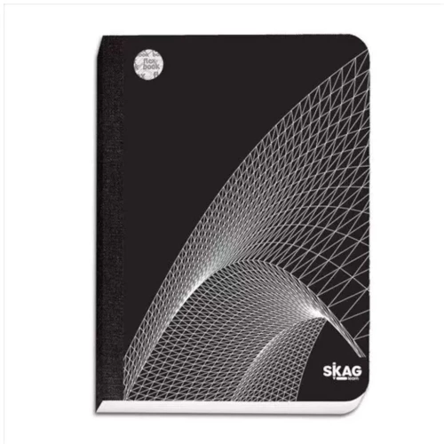 Skag Τετράδιο Ριγέ 17x25 Λινόδετο 2Θεμ 70gr Black & White No 9282