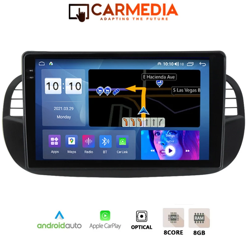 CARMEDIA CMDU4095-5 PRO PLUS TABLET 9.5'' OEM FIAT 500 2007-2015 BLACK