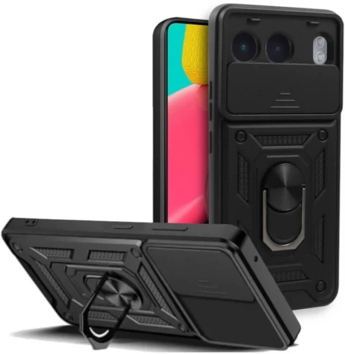 Θήκη OnePlus Nord 4 - Bodycell Armor Slide Ανθεκτική με Κάλυμμα για την Κάμερα & Μεταλλικό Ring Holder - Black (5206015078576)