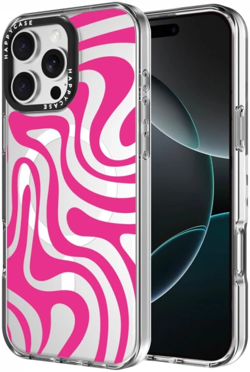 Θήκη iPhone 16 Pro Max HappyCase Joy Διάφανη Σκληρή με MagSafe - Wavy Swirl (8719246462474)