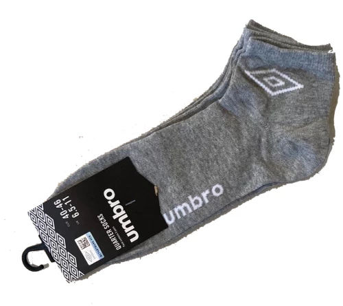 UMBRO UMBRO U QUARTERSOCK 3P 183196-GREY