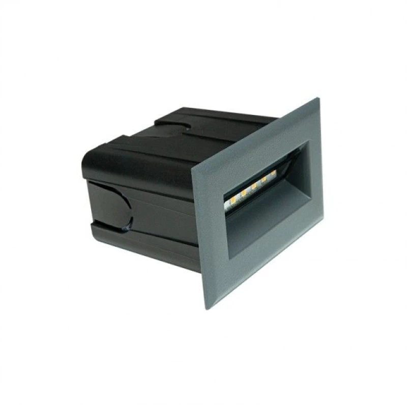 Φωτιστικό Τοίχου Χωνευτό LED 3W IP65 3000K Σκούρο Γκρι Step E323 Zambelis E323 Μαύρο