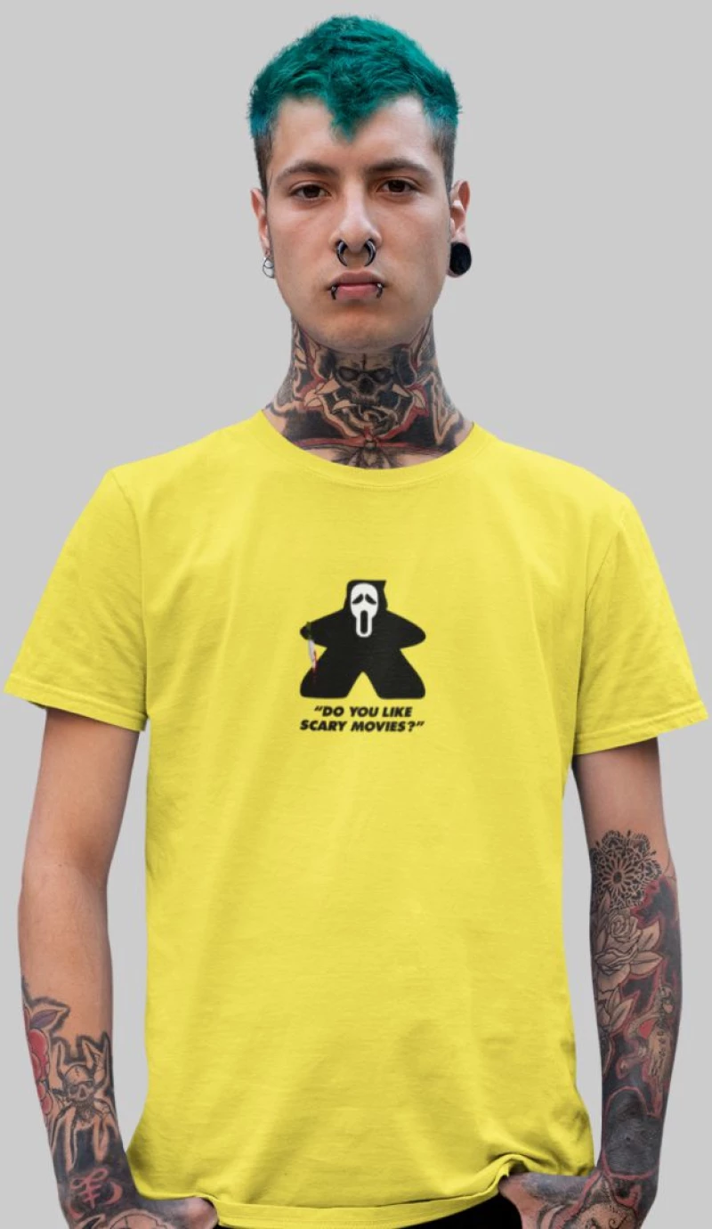 Ghostface Meeple T-Shirt - BLACK