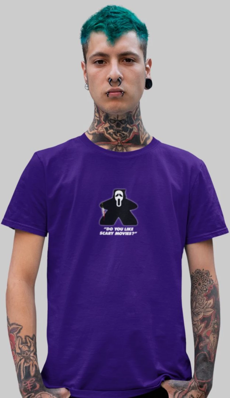 Ghostface Meeple T-Shirt - BLACK