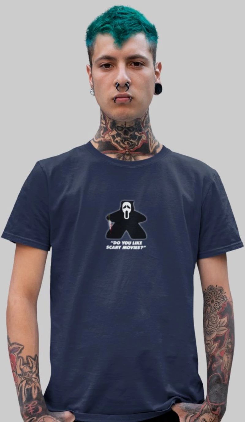 Ghostface Meeple T-Shirt - BLACK