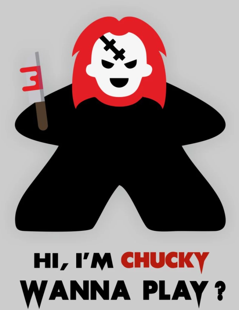 Chucky Meeple T-Shirt - WHITE
