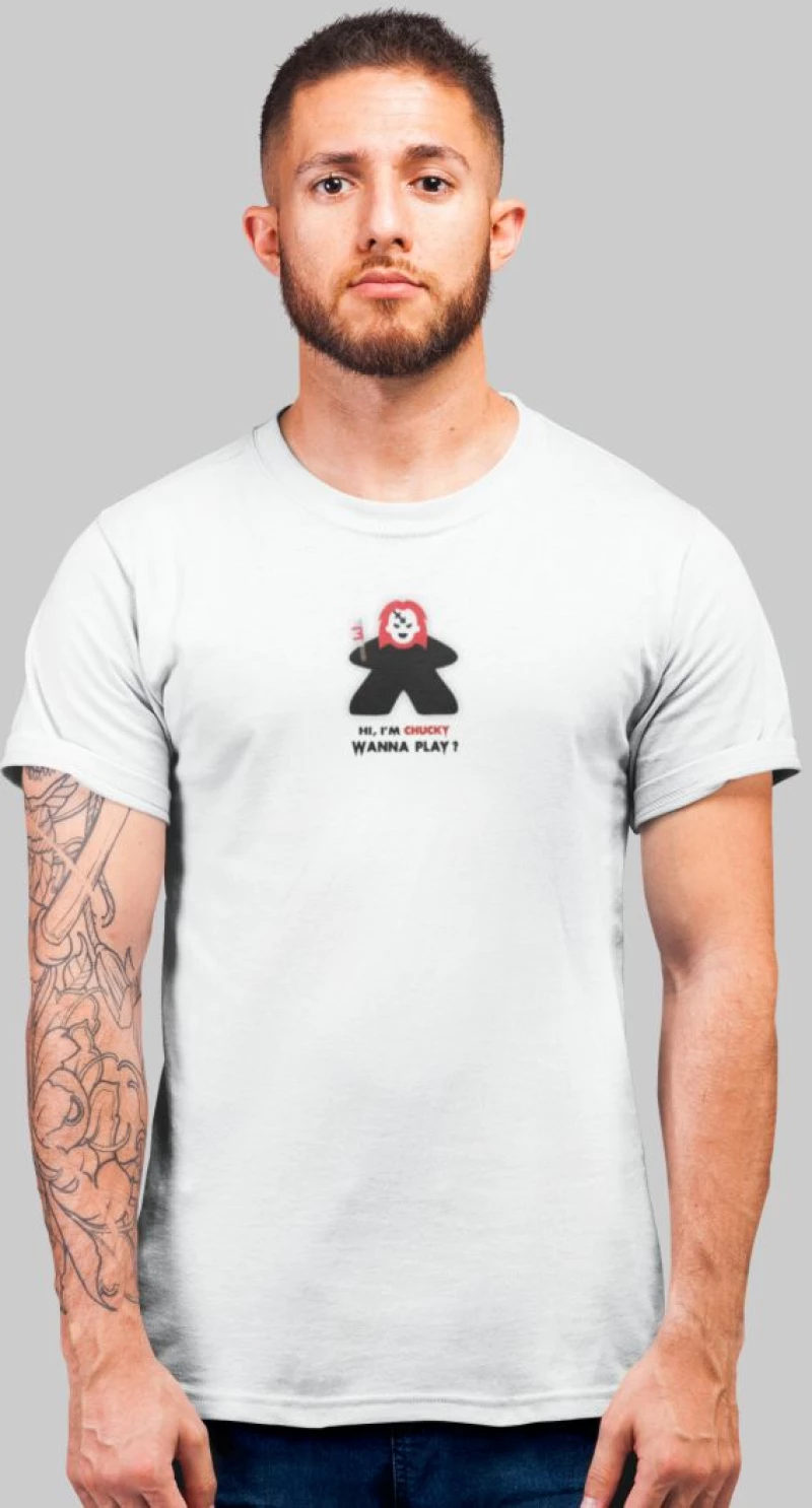 Chucky Meeple T-Shirt - WHITE