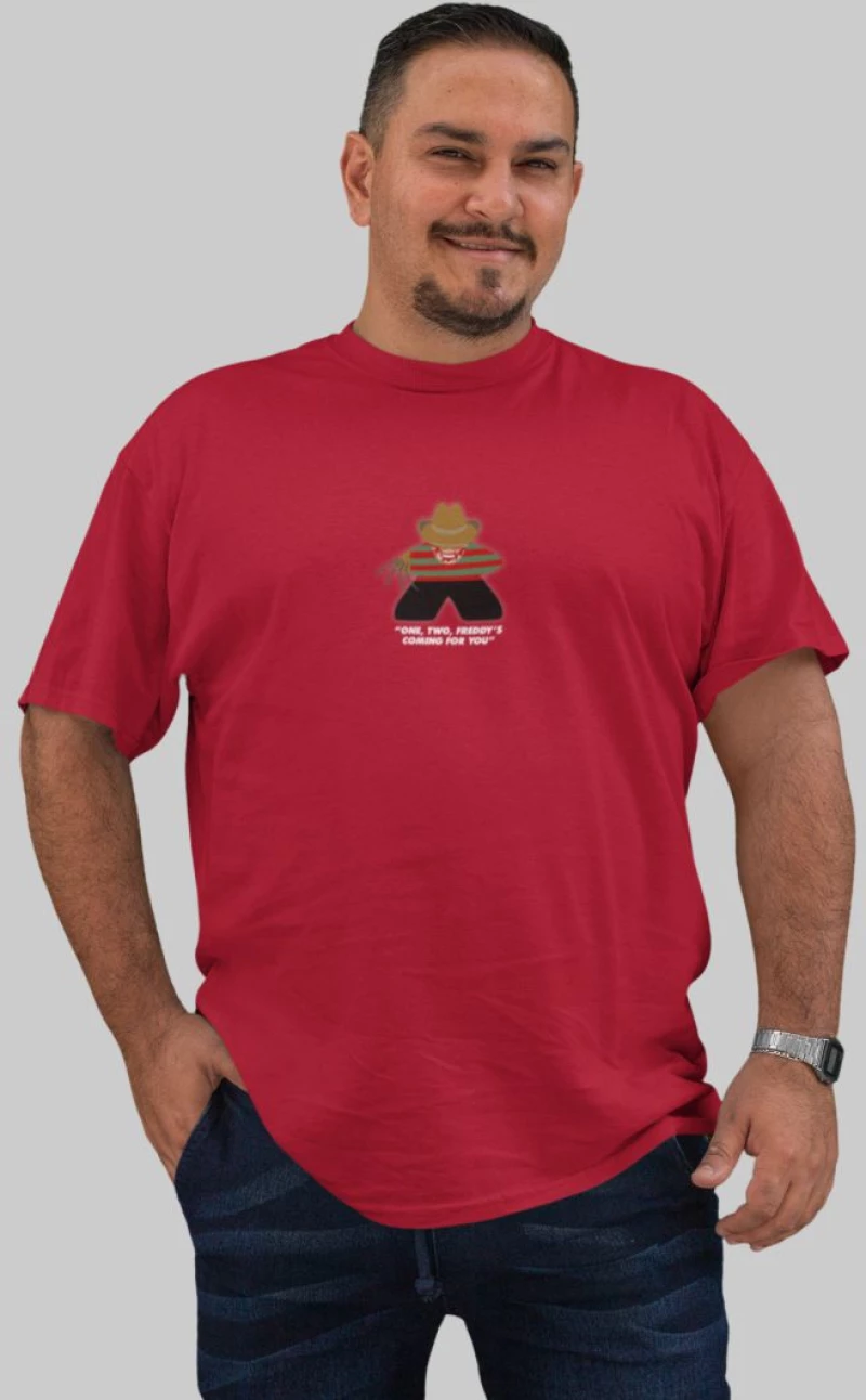 Freddy Krueger Meeple Plus Size T-Shirt - RED