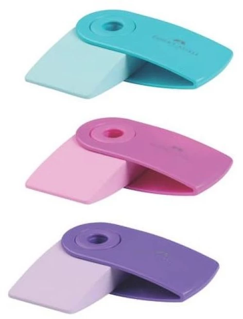 Faber Castell Γόμα Mini Sleeve Sparkle Σε Pastel  Χρώματα