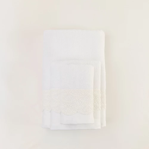 Πετσέτες Σετ 3ΤΜΧ Ερατώ Λευκό Borea