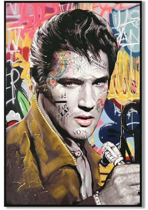 ΠΙΝΑΚΑΣ ΣΕ ΚΑΜΒΑ ΜΕ ΠΛΑΣΤΙΚΟ ΠΛΑΙΣΙΟ Fylliana "Elvis Presley" 62x4x92cm