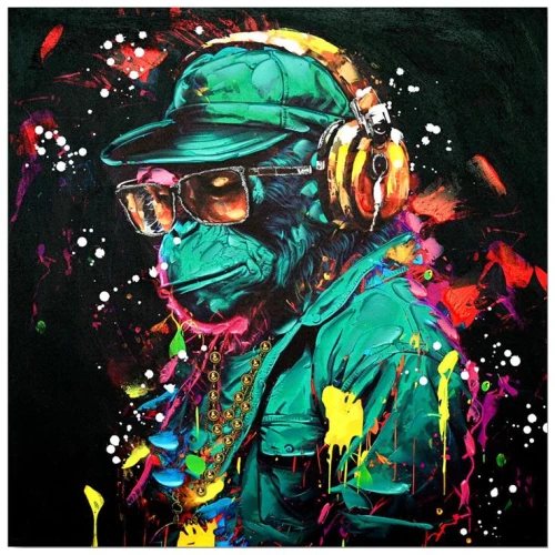 Πίνακας σε καμβά Monkey Inart 80x3x80εκ 80x3x80 εκ.