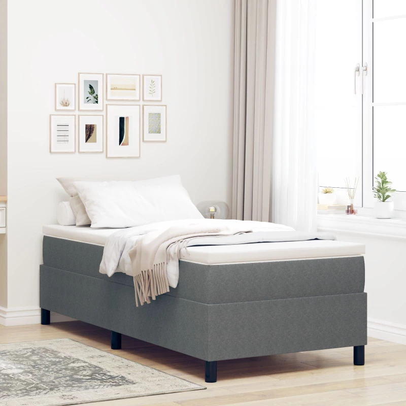 vidaXL Κρεβάτι με στήριξη Light Grey 80x200 cm από κορντουρόι