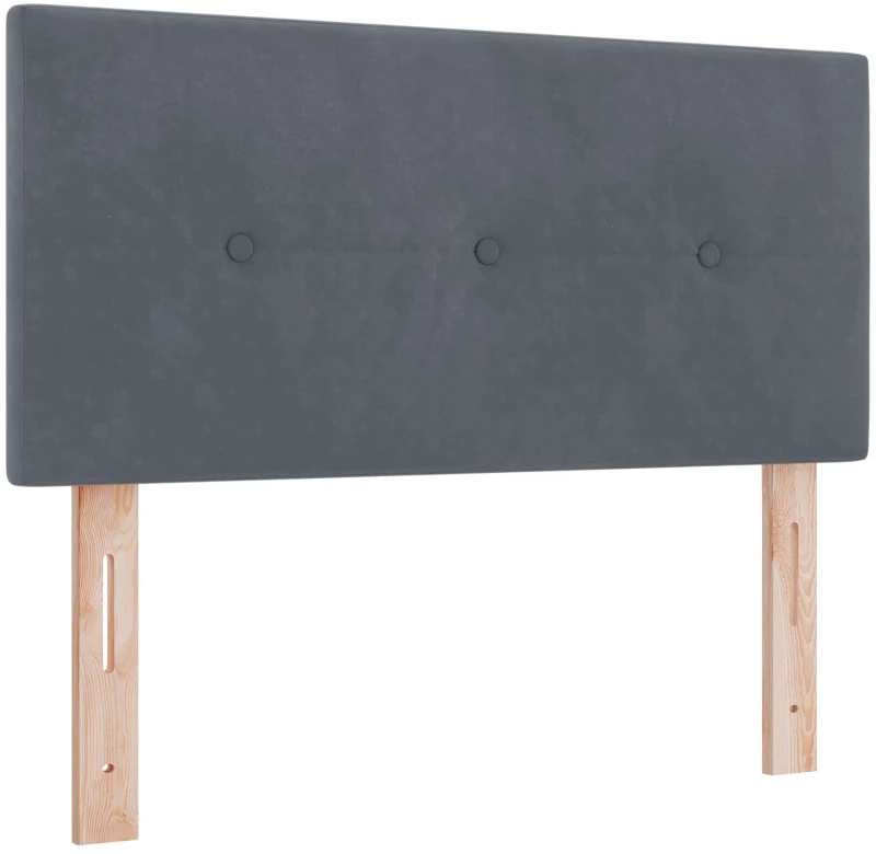 Κρεβάτι Box Spring vidaXL με Στρώμα Σκούρο Γκρι 90x200 cm Βελούδο