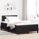 Κρεβάτι Box Spring vidaXL με Στρώμα Μαύρο 120x200 εκ Βελούδο