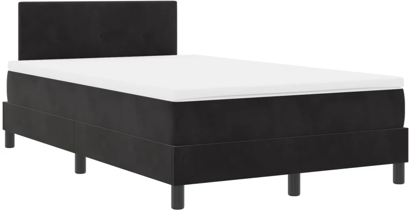 Κρεβάτι Box Spring vidaXL με Στρώμα Μαύρο 120x200 εκ Βελούδο