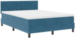 vidaXL Κρεβάτι Box Spring με Στρώμα Σκούρο Μπλε 140x200 εκ Βελούδο