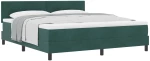 κρεβάτι Box Spring με στρώμα vidaXL σκούρο πράσινο Super King βελούδο