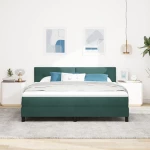 κρεβάτι Box Spring με στρώμα vidaXL σκούρο πράσινο Super King βελούδο