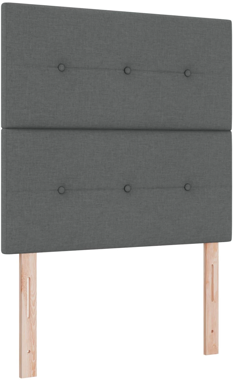 vidaXL Κρεβάτι Box Spring με Στρώμα Σκούρο Γκρι 90x200 εκ. Υφάσματος