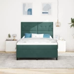 Κρεβάτι Box Spring με Στρώμα vidaXL Σκούρο Πράσινο 140x190 εκ. Βελούδο