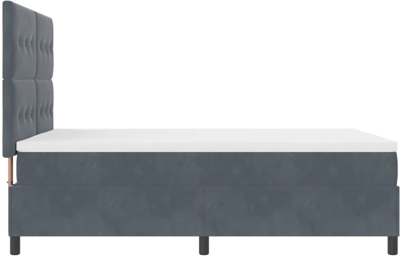 vidaXL Κρεβάτι Box Spring με Στρώμα Σκούρο Γκρί 160x200 εκ Βελούδο