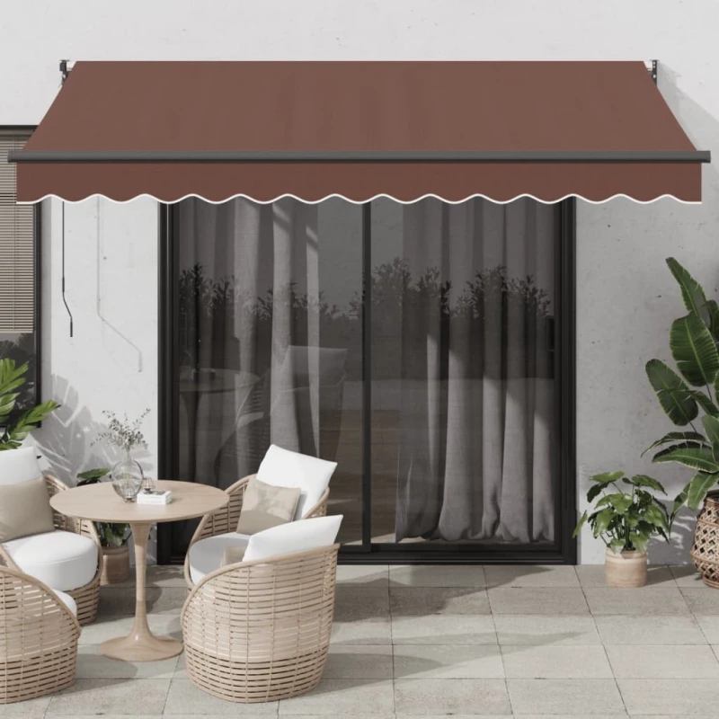 vidaXL Τέντα Πτυσσόμενη Αυτόματη Καφέ 350x250 εκ.