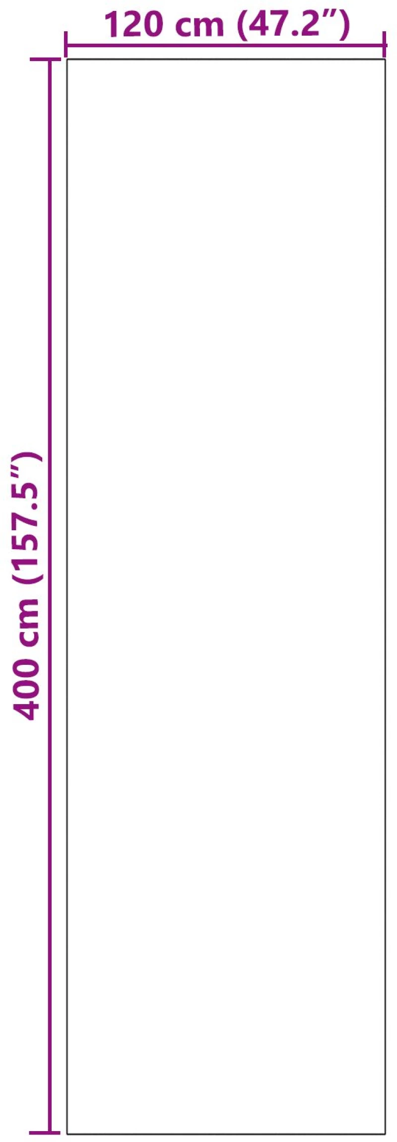 vidaXL Πατάκι πόρτας Πλενόμενο Κρεμ 120x400 εκ.