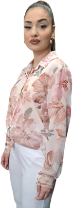 Μακρυμάνικο Floral Πουκάμισο ΡΟΖ