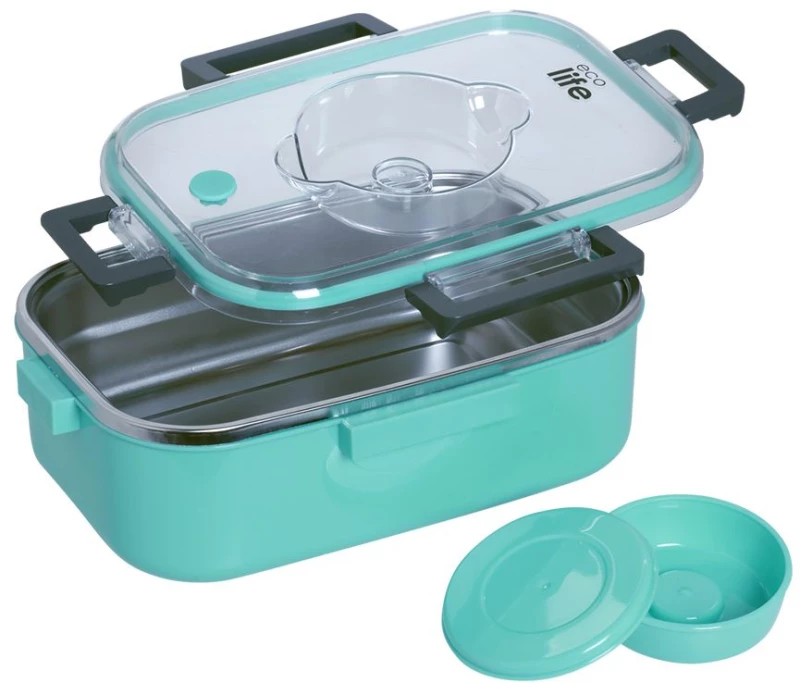 Ορθογώνιο Ανοξείδωτο Θερμός Φαγητού Ecolife 850ml Μπλε