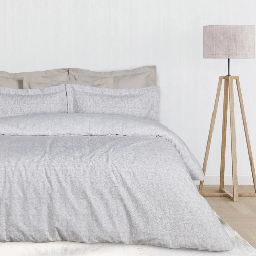 Σεντόνια Happy 9678 (Σετ 4τμχ) Taupe-White Das Home Υπέρδιπλo 240x260cm 100% Βαμβάκι