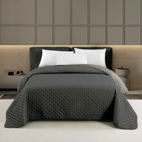 Κουβερλί Renzo Anthracite-Grey Melinen Μονό 160x240cm Microfiber