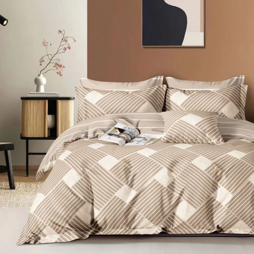 Σεντόνια Mabel (Σετ 4τμχ) Beige Melinen Υπέρδιπλo 230x270cm 100% Βαμβακοσατέν