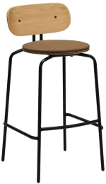 Σκαμπό Μπαρ Curious 5918-3C719-01 49.5x52x98.7cm Black Sugar Brown