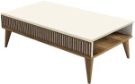 Τραπέζι Σαλονιού Milan 845HCT2887 105x60x34,6cm Walnut-Cream