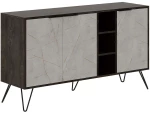 Μπουφές Clara 855DTE4226 142x35,6x83cm Stone Effect Grey-Dark Brown Μοριοσανίδα, Μελαμίνη
