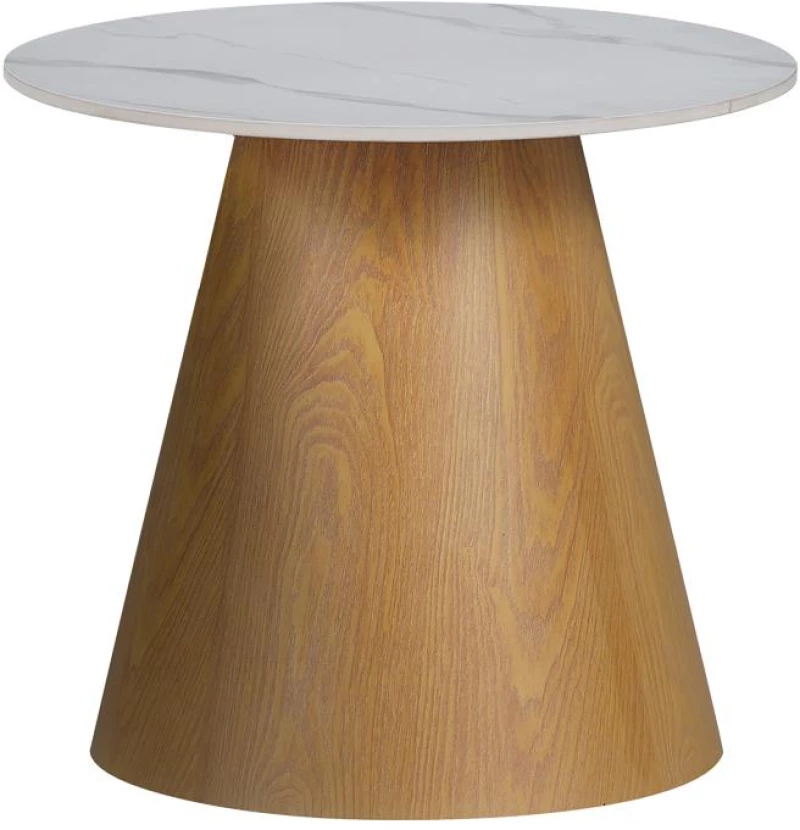 Βοηθητικά τραπέζια Soleire Inart λευκό μαρμάρου sintered stone 70x70x40 εκ.