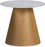 Βοηθητικά τραπέζια Soleire Inart λευκό μαρμάρου sintered stone 70x70x40 εκ.