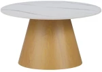 Βοηθητικά τραπέζια Soleire Inart λευκό μαρμάρου sintered stone 70x70x40 εκ.